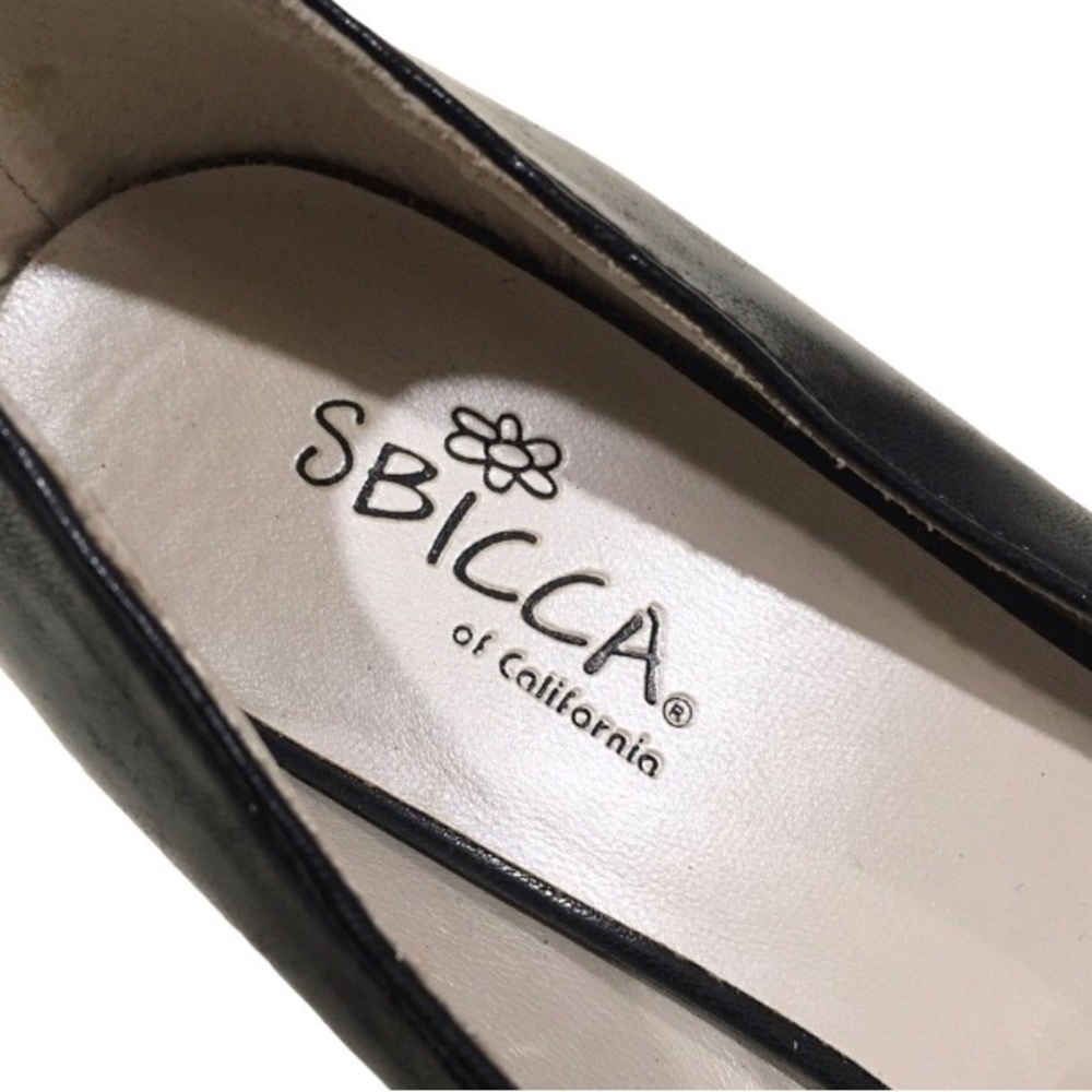 Sbicca of California Elegant Black Peep Toe Wedge Shoes 7.5 - Picture 5 of 6